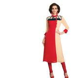 Jaune Red Green Designer Kurti suit