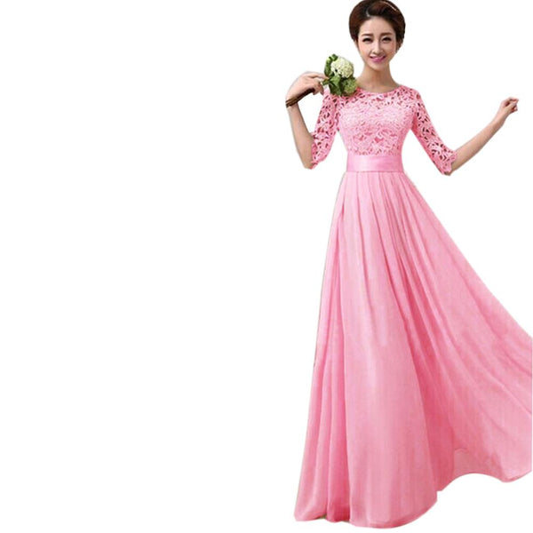 Pink Lace Cocktail Gown