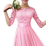 Pink Lace Cocktail Gown