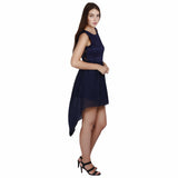 Midnight Blue Lace Hi-Lo Dress