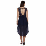 Midnight Blue Lace Hi-Lo Dress