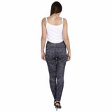 Jaune Blue Denim Style Abstract Wash Print Leggings