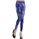 Jaune Electric Blue Thunder Print Leggings