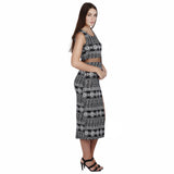 Jaune Multilayer Aztec Print Cut-out Maxi dress