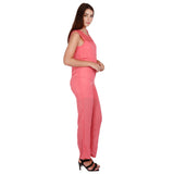 Jaune Pink Color Chiffon Jumpsuit