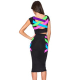 Jaune Milan 16 Haute Couture Top Pick - Two Piece Multicolor Bandage Dress