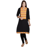Jaune Warm Colors Yoke Style Black Kurta