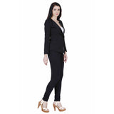 Jaune Detachable Glitzy Lapel Black Blazer