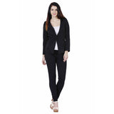 Jaune Detachable Glitzy Lapel Black Blazer