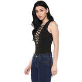 Jaune Black Criss Cross Bodysuit
