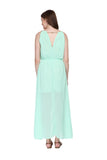Jaune Summer Alexendria Bannett Collection -  Boho Over the Ocean Solid Green Maxi Dress