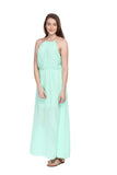 Jaune Summer Alexendria Bannett Collection -  Boho Over the Ocean Solid Green Maxi Dress