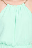 Jaune Summer Alexendria Bannett Collection -  Boho Over the Ocean Solid Green Maxi Dress