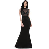 Jaune Rhinestone Embellished Mermaid Style Gown