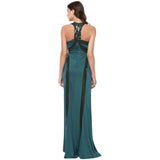 Jaune Paris Shimmer Sequin Halter Empire Gown - Blue  Green