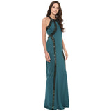 Jaune Paris Shimmer Sequin Halter Empire Gown - Blue  Green