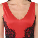 Jaune Premium Elena Black Lace Red Skater Dress