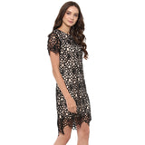 Jaune Honeycomb Glamour  Dress - Black