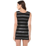 Jaune Black  Striped Shimmery Mini Dress