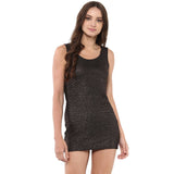 Jaune Golden Black Shimmery Sheath Dress