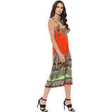 Jaune Tribal Texture Multicolor Midi Dress